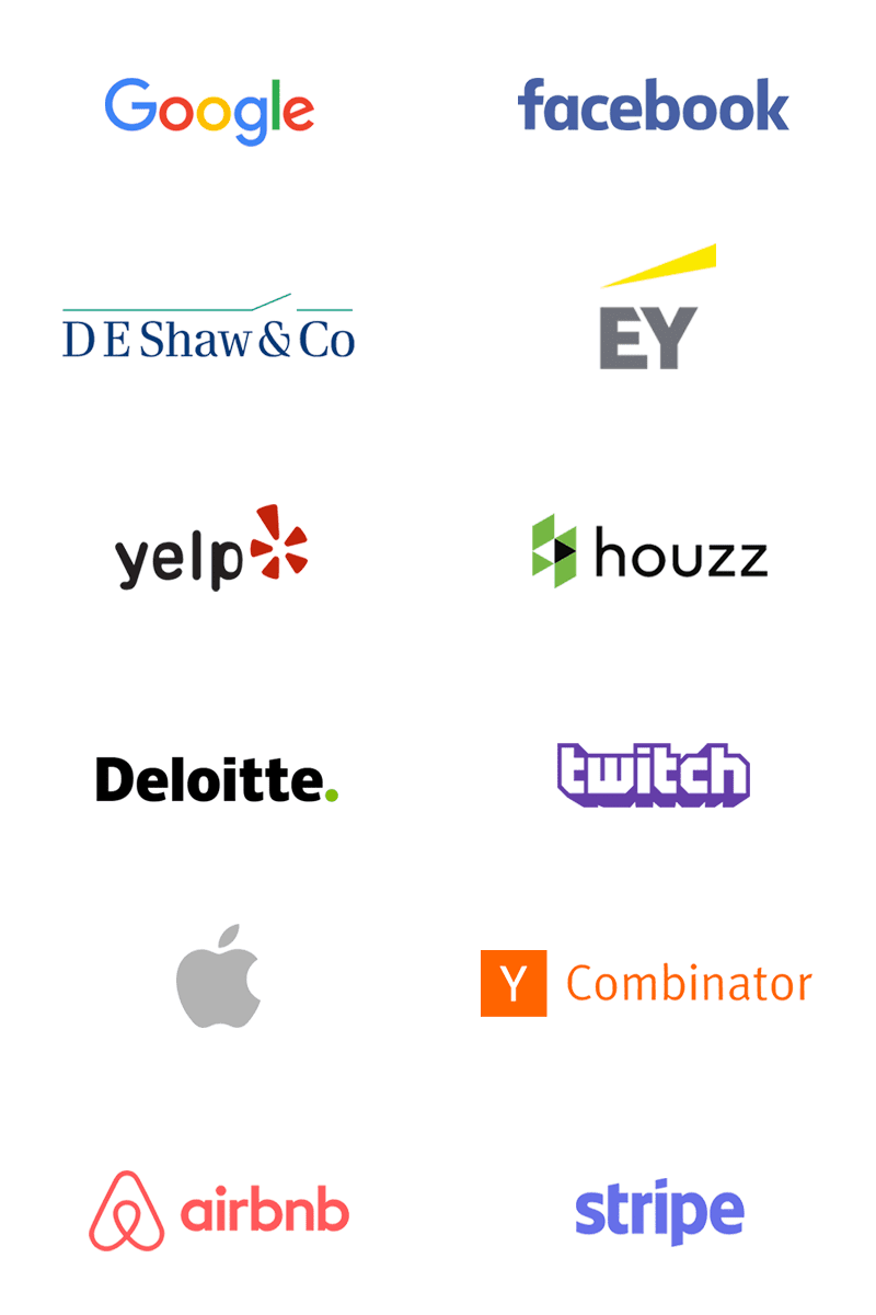 Grid of logos representing where Pathrise Mentors work at