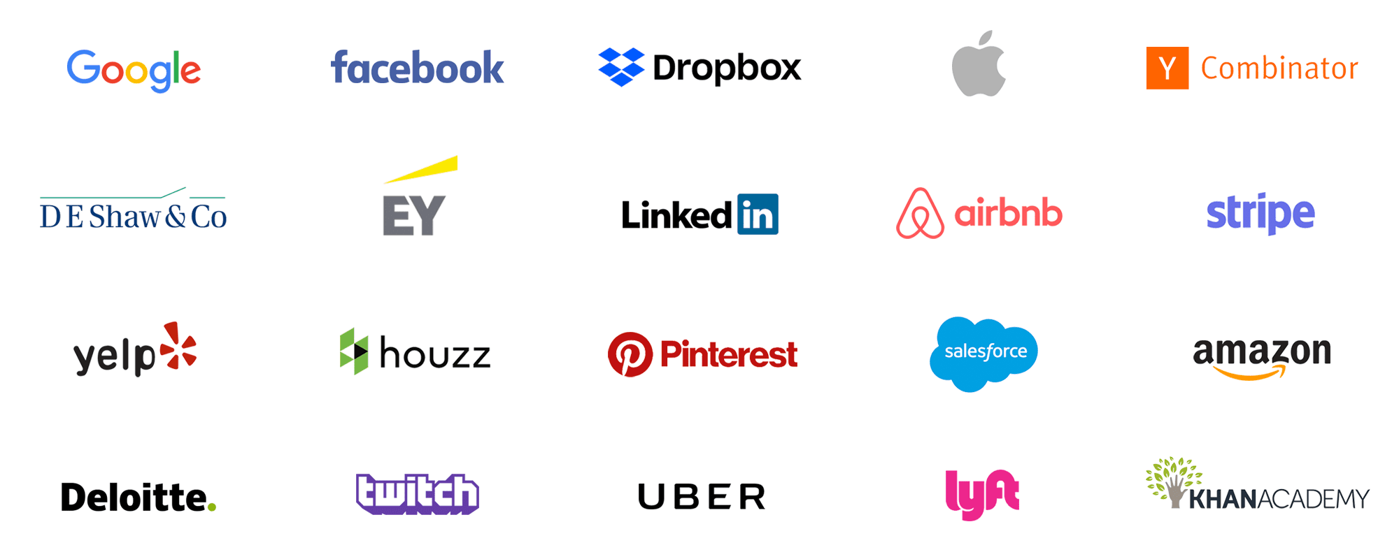Grid of logos representing where Pathrise Mentors work at